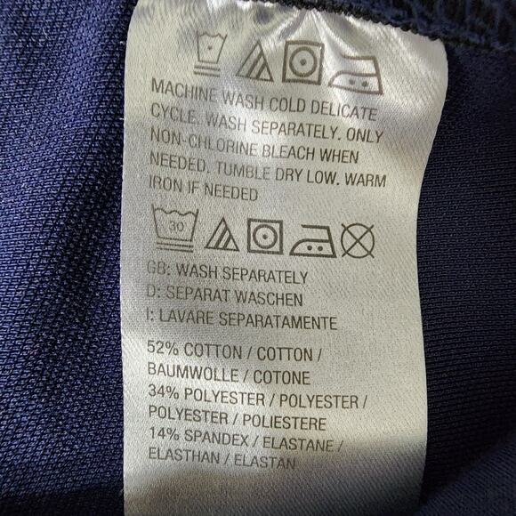 Denim & Co. Women's Pants Size XL Knit Easy Flex Twill Crop Kick Navy A596313 - Picture 7 of 8